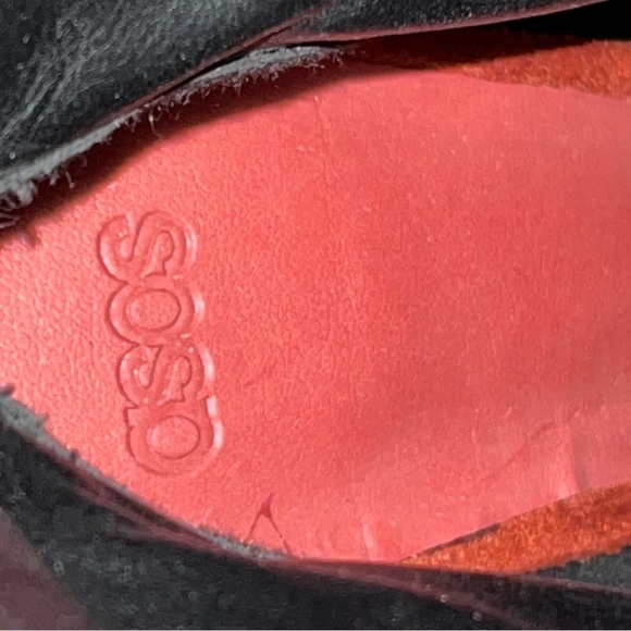 NEW ASOS Red Elaine Fringed Peep Toe Booties - Picture 9 of 11